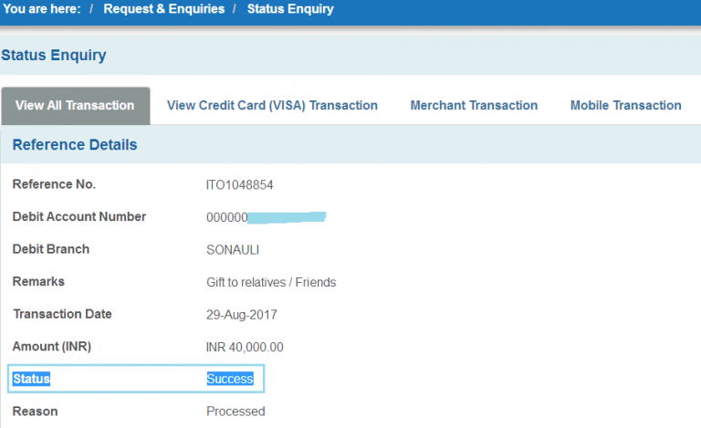 Check Transaction Status Using Reference Number In Sbi 9749