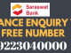 Saraswat Bank Missed Call Balance Enquiry Toll Free Number