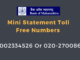 bank of maharashtra mini statement number