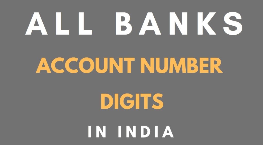 how many digits in bank account number in india