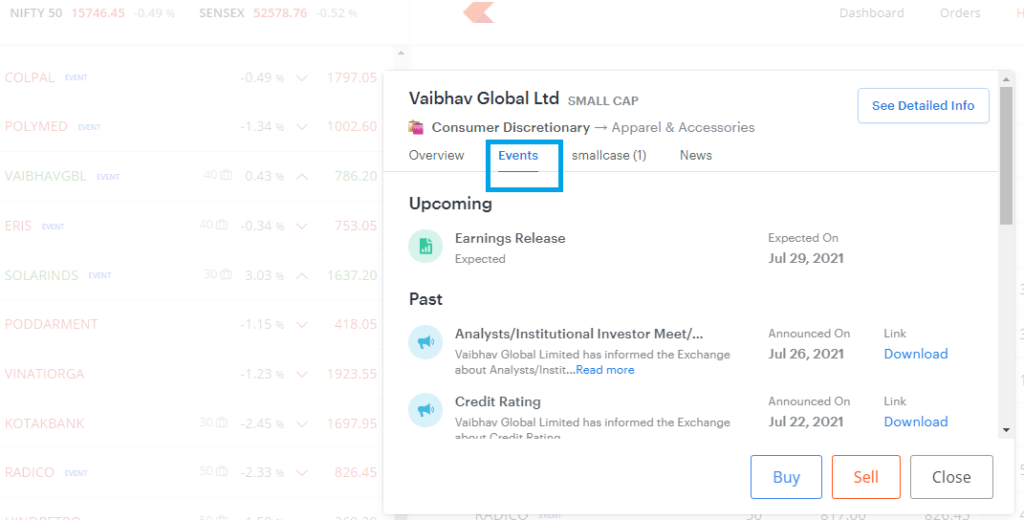 what-does-event-mean-in-zerodha-watchlist