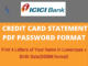 ICICI Bank Credit Card Statement PDF Password