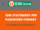 IDBI Bank Statement PDF Password