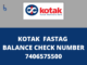 kotak fastag balance check number