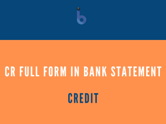 CR Full Form in Bank Statement